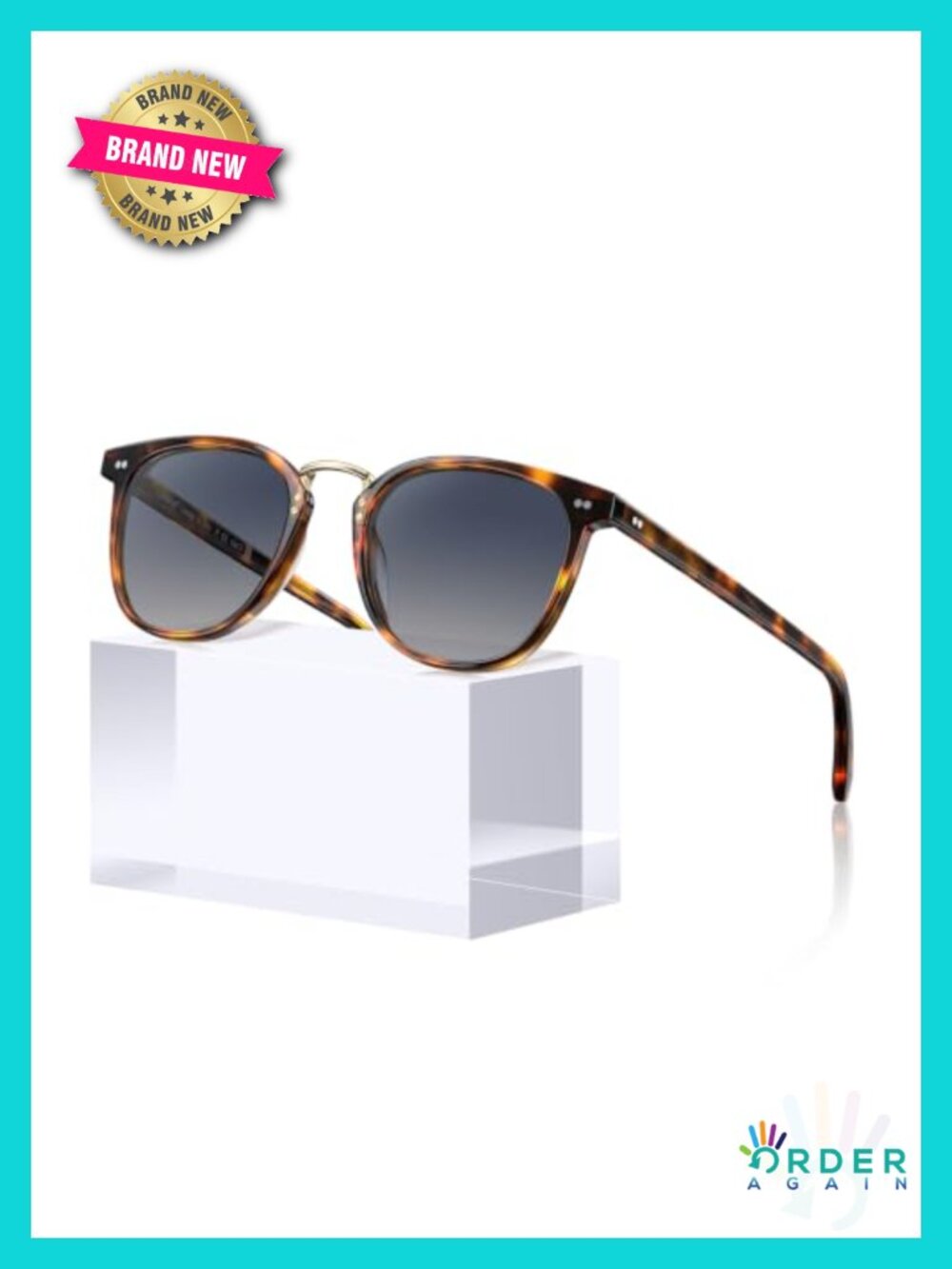 Round Acetate Polarized Sunglasses UV400 Full Frame for Women